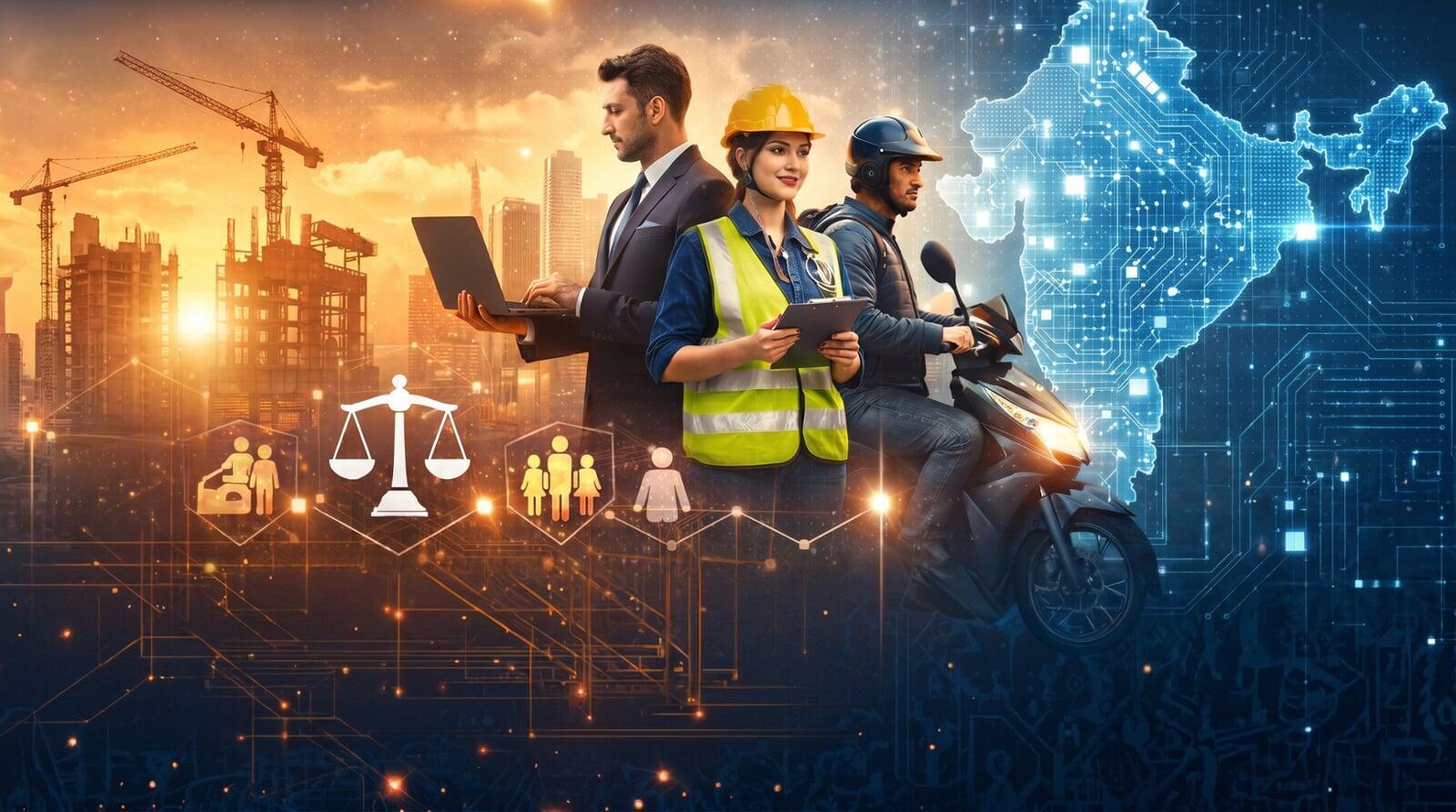 Industrial workforce and compliance illustration